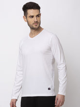 Solid V-Neck Full Sleeves T-Shirt